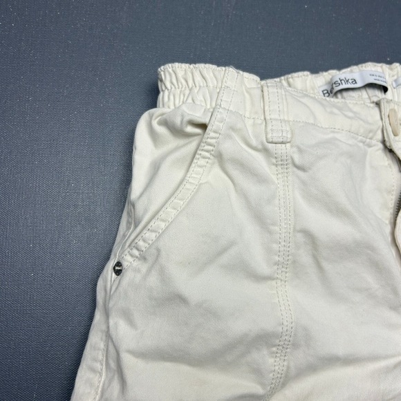 Bershka Pants Women's Small Cream Low Rise Cargo Wide Leg Utility Cotton Outdoor - Picture 6 of 15